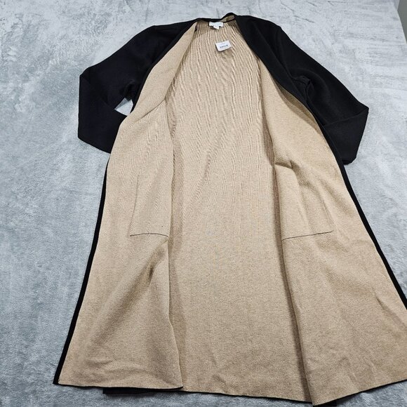 J Jill Cardigan Small Black Open Front Long Line Duster Minimalist Lagenlook NEW - Picture 6 of 9